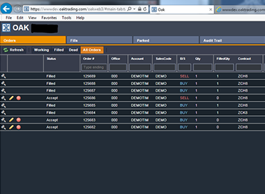 ADMIS Oak Trading Desktop