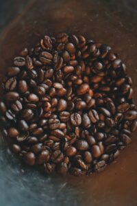 circle of coffee beans